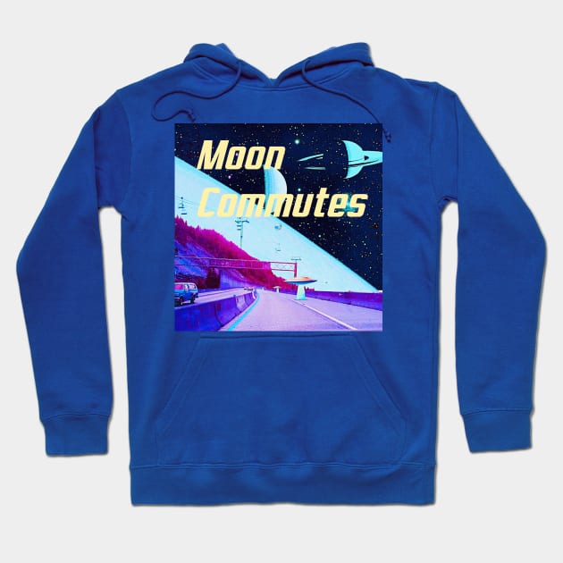 moon commutes logo Hoodie by lofi_retrowave